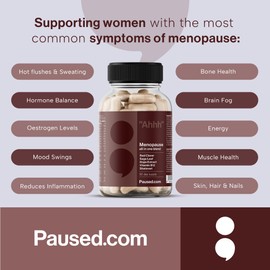 Paused Menopause Relief Tablets - 60 Capsules | All-in-One Formula, Vitamins, Calcium, Herbal Extracts | Hot Flash & Mood Relief | Energy & Joint Support | Stay Healthy, Happy & Productive