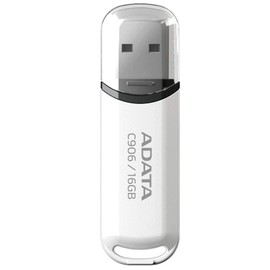 ADATA C906 16GB USB 2.0 Compact Design Flash Drive, White (AC906-16G-RWH)