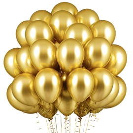 Balloons Gold Pack of 50, 12 Inch Gold Latex Balloons Birthday, Gold Balloons, Balloons for Party Decoration, Birthday, Wedding, Baby Shower, Festival, Anniversary, Decoration