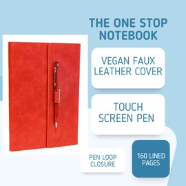 Red A5 Journals for Women & Men | Notebook and pen set | Journal Notebook | Notebooks for women | Faux Leather notebook | Notebook and pen gift sets | Leather bound notebook |Premium lined pages