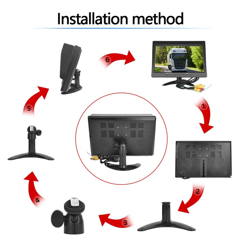 Hikity 10 Inch Small Monitor Screen Video Displays Quad Split