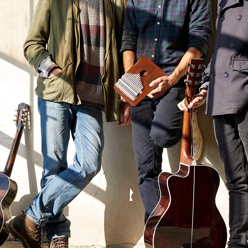 Beautmelo Kalimba Musical Instrument, 17 Keys, Thumb Piano, Mahogany Portable,