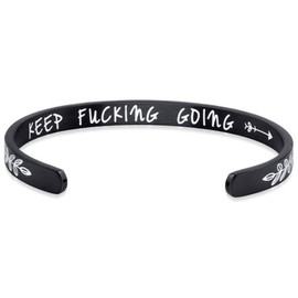 Jude Jewelers Pulsera de acero inoxidable inspiradora para incentivar a seguir declarando cóctel fiesta graduación regalo