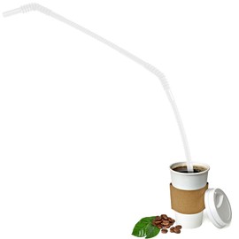 12 Pieces Flexible Drinking Straws Extra Long Plastic Straws for Camping Limited Mobility Situations Dishwasher (Clear, 22 Inches)