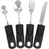 SOLUSTRE Adaptive Utensils Set 4-Piece Bendable Tableware with Non-Slip Textured