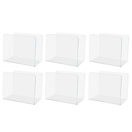 6 Pack Napkin Holder U Shaped Stand Clear Acrylic Upright Table or Bartop Picnic or Home Napkins Caddy Space Saving Countertop Display Organizer by Marketing Holders