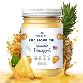 Wildcrafted Irish Sea Moss Gel – All-Natural Pineapple Flavored Sea Moss Gel Made from Dried Seaweed, Rich in Nutrients and Packed with Health Benefits for Skin, Digestion, and Immunity Boost.