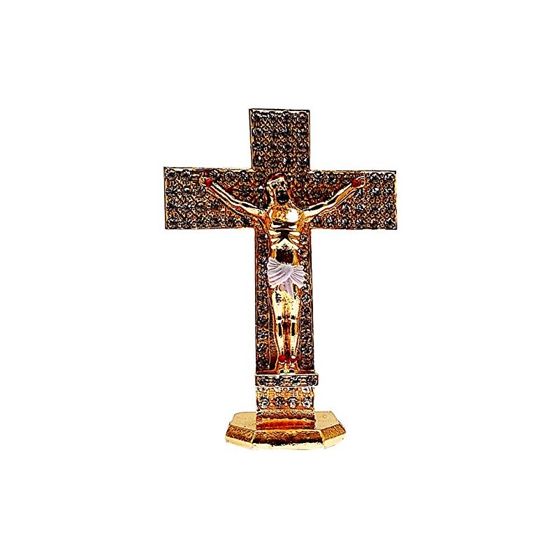 Purpledip Metal Crucifix (Jesus Christ on The Cross) with Glittering