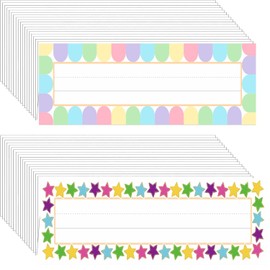 36pcs Name Plates for Desk Nameplates for Classroom Name Tags Student Self Adhesive Name Tags Sticker for Classroom Kindergarten Preschool Teacher Supplies for Student Desks, Retro Nametags ﻿