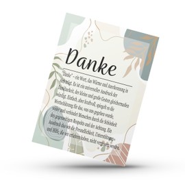 PURESIZE Set of 12 Thank You Cards A6 Postcard Format Green/White (without Envelopes), Ideal for Saying Goodbye or Saying Thank You in the Office, Colleagues, After the Wedding or Just in Between.