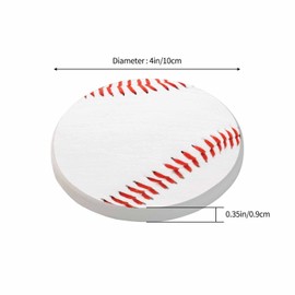 Pznen Close-Up Baseball Ball Drink Coaster Isolated Leisure Activity Sports Balls Games Beautiful Home Decor Diatomite Heat-Resistant Diatomite 4 Inch for Cold Drinks Wine Mugs Cups