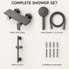 Wall-Mounted 2-Outlet Waterfall Shower Faucet Set with 3-Mode Hand Shower,