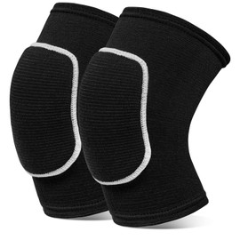 Volleyball Knee Pads knee brace for Women Kids Girls，Soft and Breathable Knee Pads for Volleyball, Dancing, Football, Yoga, Basketball, and Skating - Protective Knee Pads for Adults and Kids (Black White, Large)