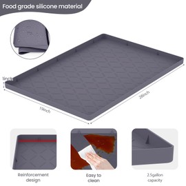 Ruinovate 28" x 19" Under Sink Mat for Kitchen Waterproof, Sink Protectors for Kitchen Sink, Under Sink Organizers and Storage, Silicone Mats for Kitchen Counter, Under The Sink Organizer (Gray)