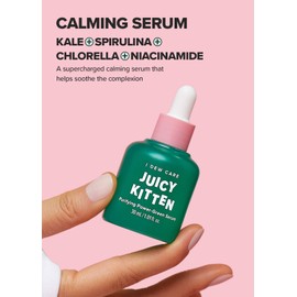 I Dew Care Face Serum - Juicy Kitten | With Kale, Heartleaf, Moringa Seed, Willow Bark Extarct, Purifying Power-Green Korean Skincare with Niacinamide, Green Juice for Face, Gift,1.01 Fl Oz