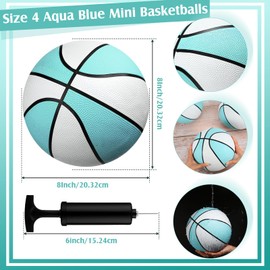 6 Pack Water Pool Basketballs Swimming Pool Rubber Basketball Blue Basketball for Swimming Pool Basketball Hoops Pool and Lake Waterproof Basketball for Pool Lake Party Favors (Water Blue, 8 Inch)
