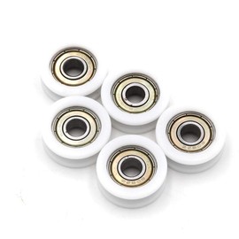 Chiloskit 5x 8 * 30 * 10mm Nylon Round Pulley U Groove Track Roller Bearing,Double Shielde 608zz Bearing Inside