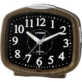 LANDEX YT5315 Table Clock, Alarm Clock, Constantly Lit, LED, Electronic Sound Alarm, Continuous Second Hand, Analog, Hoho Industry, Black