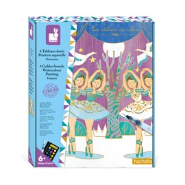 Janod - J07964 Watercolour Painting Set - Les Ateliers du Calme - Children's Creative Hobby Kit - 4 Paintings with Gilding - Fine Motor Skills and Concentration - Ages 6 Years and Above
