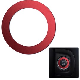 [AAGWW] Start Button Decoration Ring, Ignition Ring, One Push Start, Car Decoration, Suzuki Vitra, Eltiga, Aluminum Alloy, Fashion, Abrasion Resistant, Beautiful (Design: Red, 1 Piece)