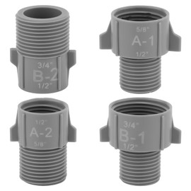 4pcs 1/2" 5/8" 3/4" Pipe Conversion Connectors, Water Pipe Converter 1/2" NPT to 5/8" NPT 1/2" NPT to 3/4" NPT Male to Female Hose Adapter for Pipe Diameter Change