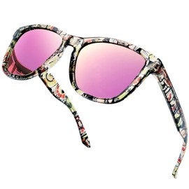 KANASTAL Sunglasses for Women Polarized Pink Sunglasses Womens Sun Glasses UV400 Protection Square Pink Shades Trendy Colored Frame for Driving Party Traveling