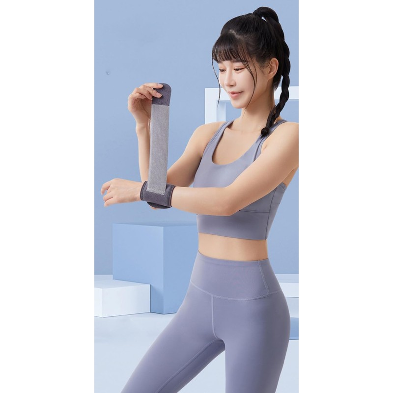 Compression Knit Tennis/Golf Elbow Sleeve with Support and Strap (Grey,