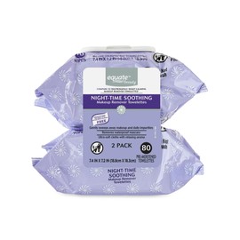 Equate Night-Time Soothing Makeup Remover Wipes, 40 Count, 2 Pack