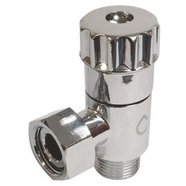 SOMATHERM FOR YOU, Angular valve for toilet, entrance mâle3/8 inch, output écrou tournant 3/8 inch, ceramic head, chrome-plated brass, high-quality workmanship, 3/8 inch, chrome-plated