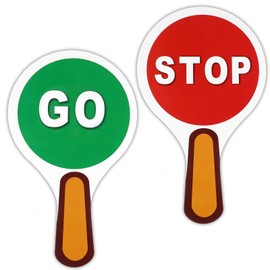 2 PCS Stop Sign for Kids, Stop and Go Sign with Handle Double Sided for Directing Traffic Safety in Parking Lots, Intersections Traveling with Children and Places with Large Flow of People