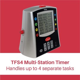 Cooper-Atkins TFS4 Large Multi-Station Digital Timer for Food Safety in Commercial Grade Restaurant Cooking