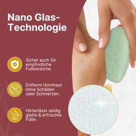 BICTIVE Nano Glass Callus Remover for Foot Care. Foot File Made from Wheat Straw. Callus Remover, Callus Remover, Foot Rasp for Soft Feet. Ergonomically Shaped Glass File for Callus