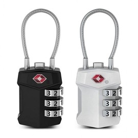TSA Approved 3-Digit Soft Gel Wire Combination Lock Combination Lock (Black)