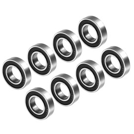 CoCud Deep Groove Ball Bearings, 6901-2RS Model 12mm ID 24mm OD 6mm Thick, Carbon Steel Double Sealed Bearings - (Applications: for Motor Skateboards Roller Wheels), 8-Pieces