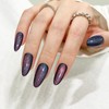 Dark Blue Almond Cat Eyes Press On Nails,12 Sizes -