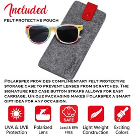 PolarSpex Toddler Sunglasses UV Protection – Unbreakable Kids Polarized Sunglasses with Case for Boys & Girls age 2-8