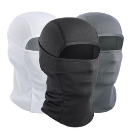 AXBXCX 3 Pieces Balaclava Face Mask Men Women, Breathable Ski Mask Full Face Mask Summer for Motorcycle Fishing Skiing Black+Grey+White
