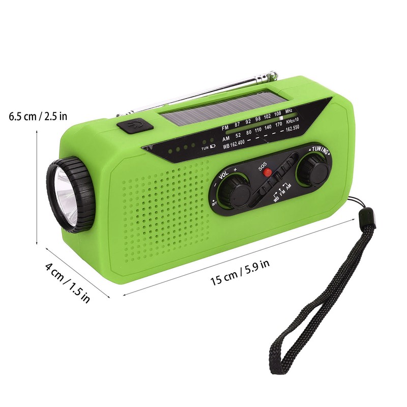 Emergency Radio Hand Power Generation Solar Radio with LED Flashlight