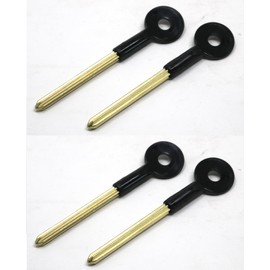 fiXte Universal Extra Long Brass Bolt Key Security Rack Door Star Key Lock for Doors and Windows 110mm Key Length 60mm (Pack of 4)