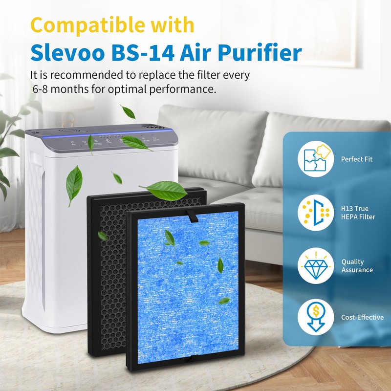 Harebery BS-14 Replacement Filter, Compatible with Slevoo BS-14 Air Cleaner