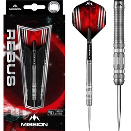 Mission Darts Rebus Steel Tip 90% Tungsten Darts - Rear Ring Grip