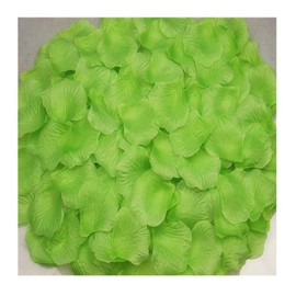 MELUOGE 1000Pcs Silk Sturdy Flower Rose Petals Wedding Party Pasty Tabel Decorations, Definately Lighter But Bright (Grass Green)