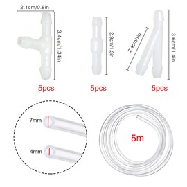 YIXISI 5 m Windscreen Washer Hose, Wiper Hose Repair Kit, Automotive Hose, Insulation Hose, Universal Windscreen Washer Hose with 15 Pieces Hose Connector, Transparent