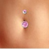 Titanium Belly Button Piercing 1.6 mm with Zirconia Round in