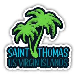 Squiddy Saint Thomas US Virgin Islands - Vinyl Sticker Decal for Phone, Laptop, Water Bottle (3" high)