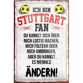schilderkreis24 – Football Magnet "Stuttgart Fan" Decorative Fridge Magnet Item Sport Club Gift Idea Club Christmas Football Fan Lovers Enthusiasts 9 x 6 cm