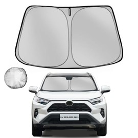 Fonowka Windshield Sun Shade for Toyota RAV4 2019-2025 RAV-4 SUV Foldable Sun Sunshade for Car Front Window Blocks UV Rays and Heat Automotive Interior Protector Custom Fit Accessories