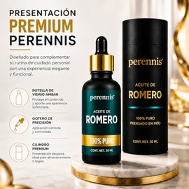 PERENNIS Aceite de Romero 100% Puro Prensado en Frío para Cabello y Cuero Cabelludo, Hidratación y Restauración, 30 ml, 1 Pieza