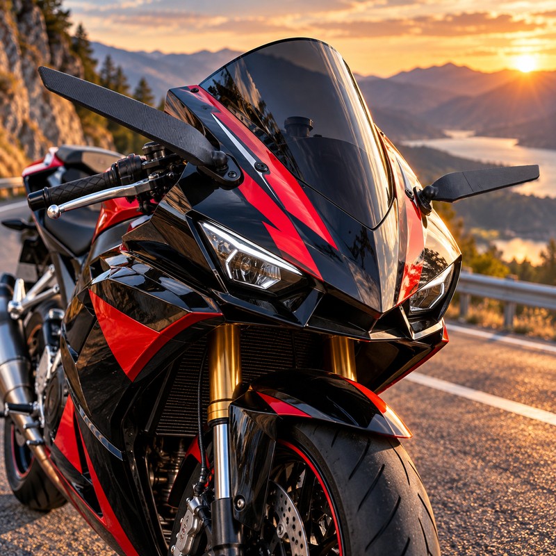 Motorcycle Wing Mirrors for Sportbike Rearview Visibility – Foldable Aerodynamic-Style