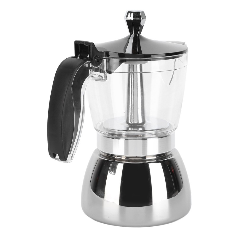 6 Cups Stainless Steel Coffee Pot Italian Octagonal Household Brewing